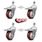Service Caster 4 Inch Maroon Polyurethane Swivel 12mm Stem Caster Set with Total Lock Brake SCC-TSTTL20S414-PPUB-MRN-M1215-4 - alternate 2
